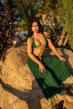Load image into Gallery viewer, Emerald Gold Sharara Pants Set
