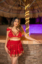 Load image into Gallery viewer, bohemian roses mini skirt set
