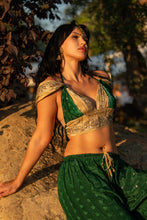 Load image into Gallery viewer, Emerald Gold Sharara Pants Set
