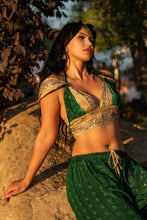 Load image into Gallery viewer, Emerald Gold Sharara Pants Set
