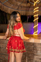Load image into Gallery viewer, bohemian roses mini skirt set
