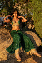 Load image into Gallery viewer, Emerald Gold Sharara Pants Set
