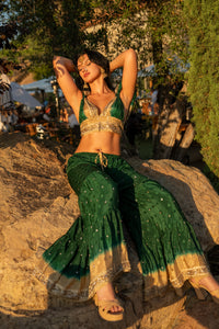 Emerald Gold Sharara Pants Set