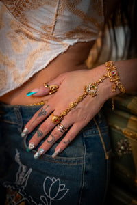 Tribal Moon Hand Chain