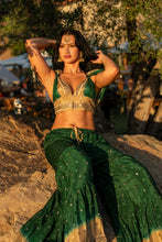 Load image into Gallery viewer, Emerald Gold Sharara Pants Set
