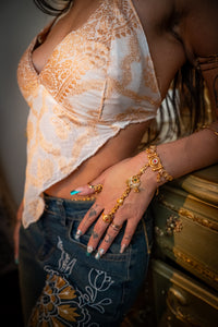 Tribal Moon Hand Chain