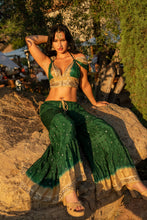 Load image into Gallery viewer, Emerald Gold Sharara Pants Set
