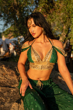 Load image into Gallery viewer, Emerald Gold Sharara Pants Set
