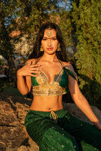 Load image into Gallery viewer, Emerald Gold Sharara Pants Set
