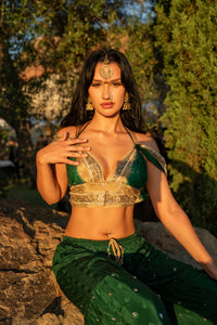 Emerald Gold Sharara Pants Set