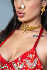 Golden Lotus Necklace Set