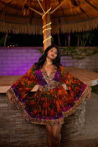 Purple Sunset Babydoll Dress