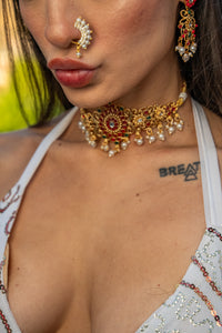 Emerald Ruby Necklace Set
