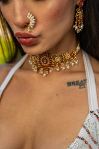 Emerald Ruby Necklace Set