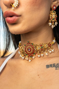 Emerald Ruby Necklace Set