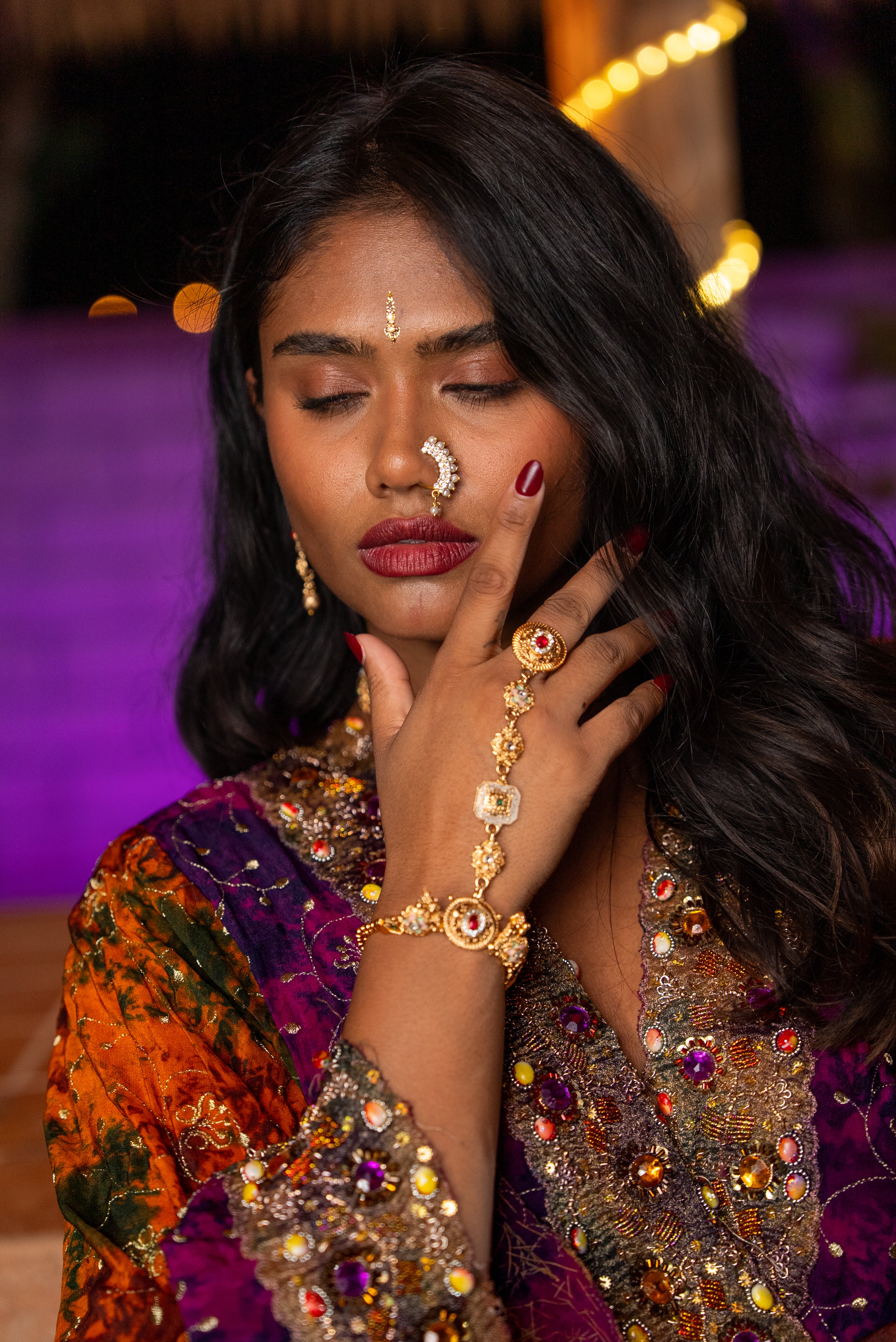 Golden Ruby Hand Chain Handchain