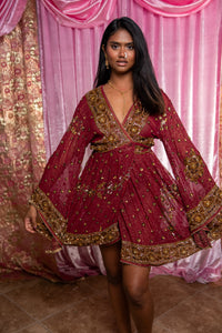 Golden Rose babydoll dress
