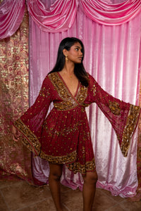 Golden Rose babydoll dress