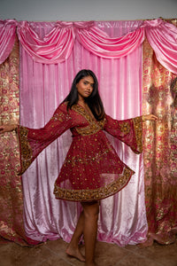 Golden Rose babydoll dress