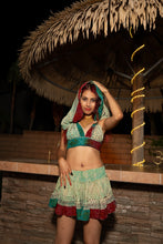 Load image into Gallery viewer, Watercolor Bandhani Mini Skirt Set
