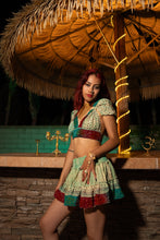 Load image into Gallery viewer, Watercolor Bandhani Mini Skirt Set
