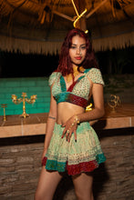 Load image into Gallery viewer, Watercolor Bandhani Mini Skirt Set
