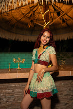 Load image into Gallery viewer, Watercolor Bandhani Mini Skirt Set
