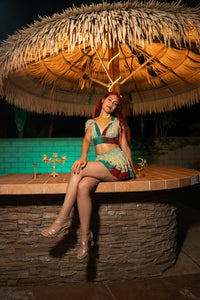 Watercolor Bandhani Mini Skirt Set