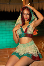 Load image into Gallery viewer, Watercolor Bandhani Mini Skirt Set
