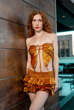 Load image into Gallery viewer, Cheetah Fire Ruffle mini skirt set
