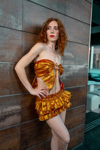 Load image into Gallery viewer, Cheetah Fire Ruffle mini skirt set
