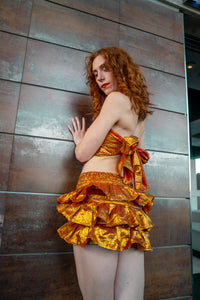 Cheetah Fire Ruffle mini skirt set