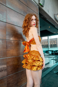Cheetah Fire Ruffle mini skirt set