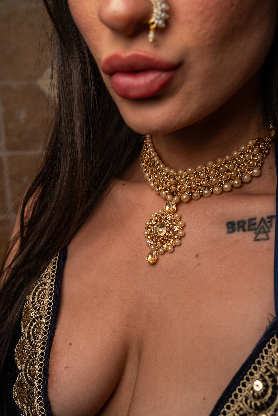 Golden Pearl Necklace