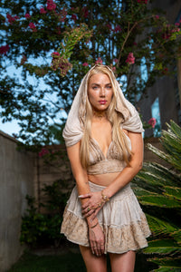 White Lotus Mini Skirt Set