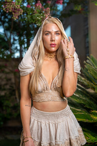 White Lotus Mini Skirt Set