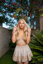 Load image into Gallery viewer, White Lotus Mini Skirt Set
