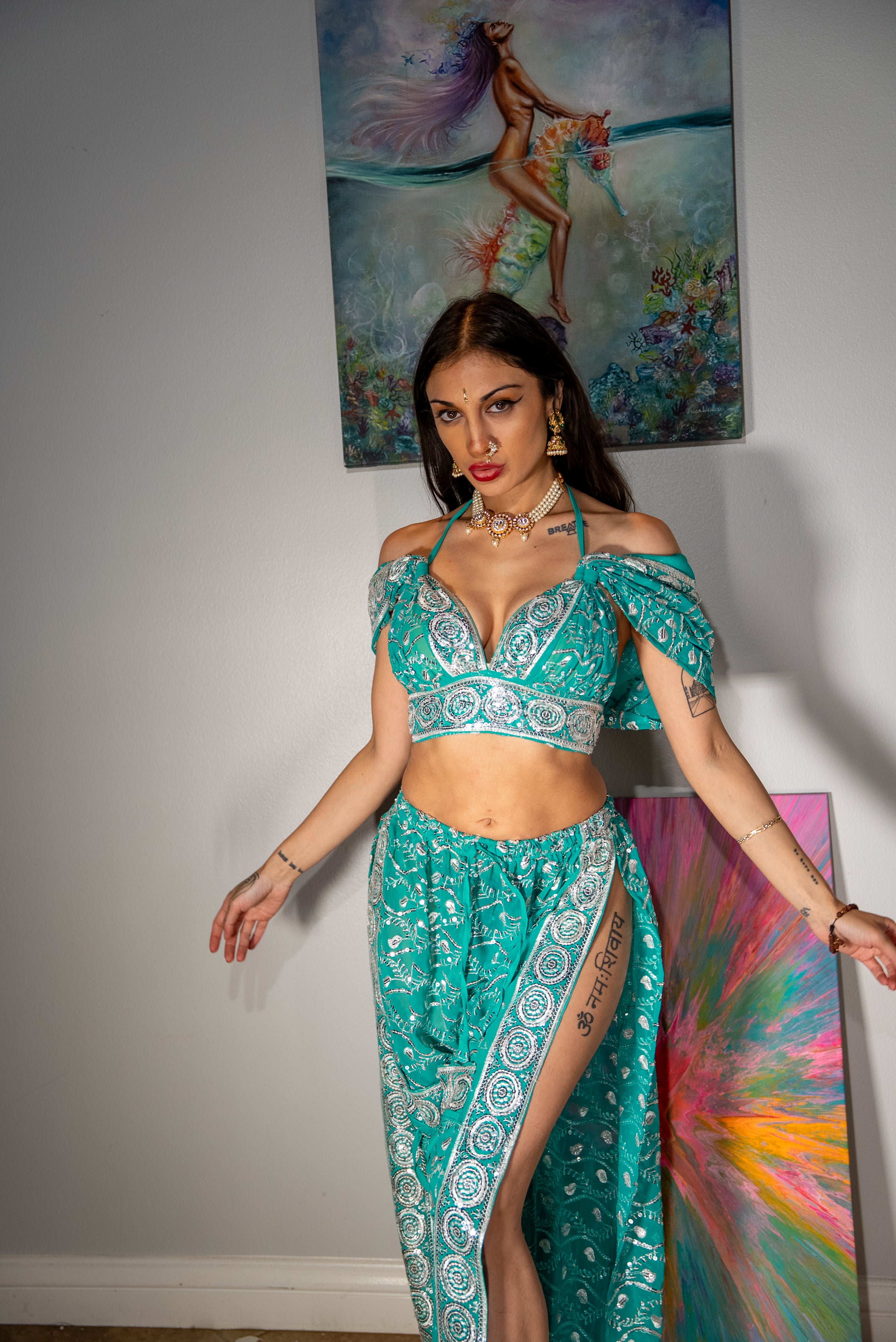 Icy Turquoise Jasmine Set