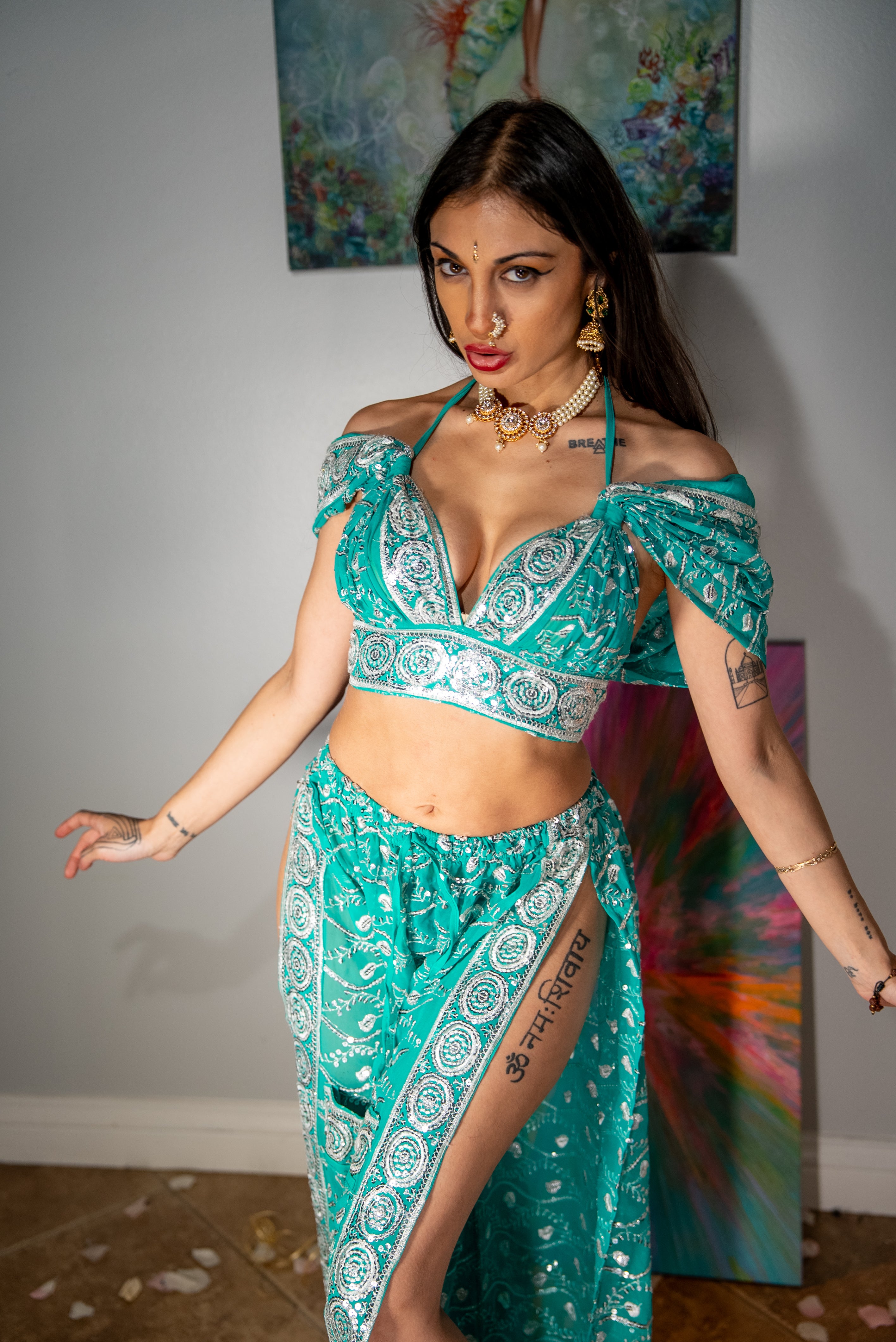 Icy Turquoise Jasmine Set