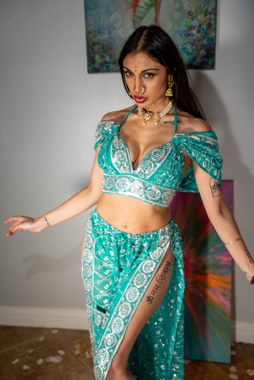 Icy Turquoise Jasmine Set