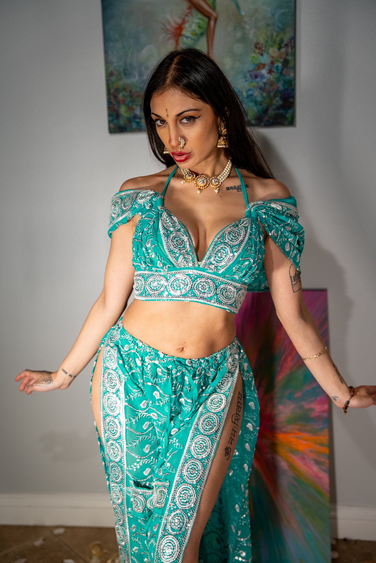 Icy Turquoise Jasmine Set