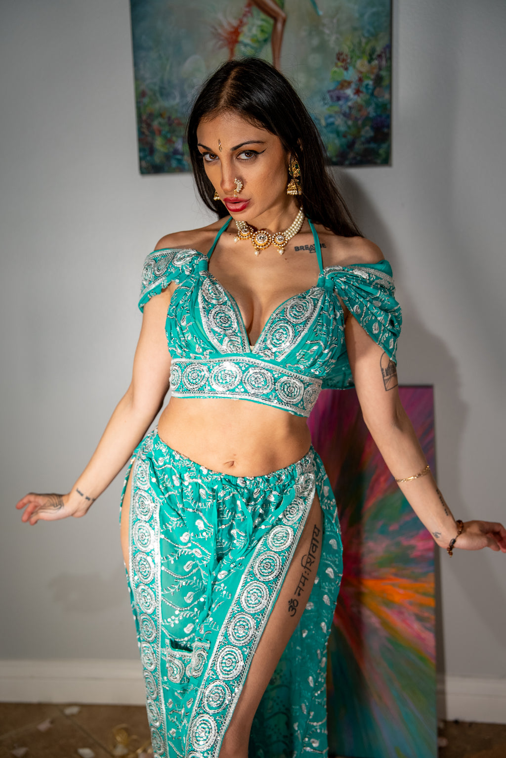 Icy Turquoise Jasmine Set
