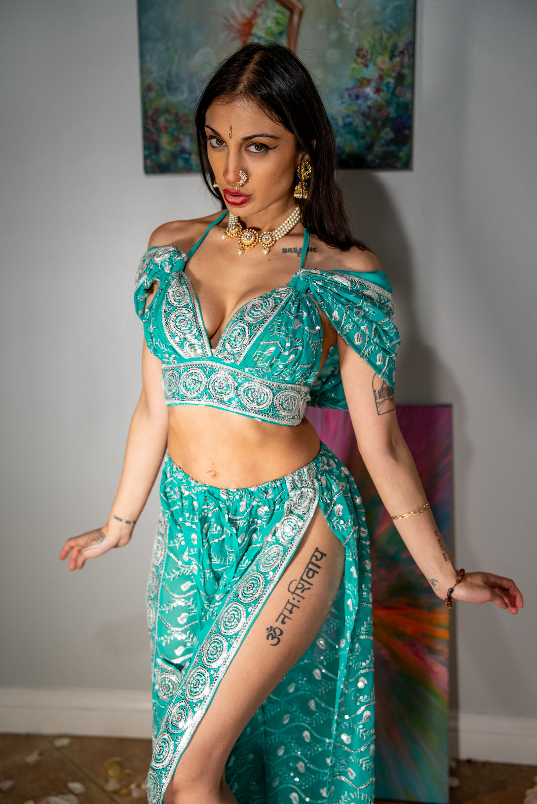 Icy Turquoise Jasmine Set