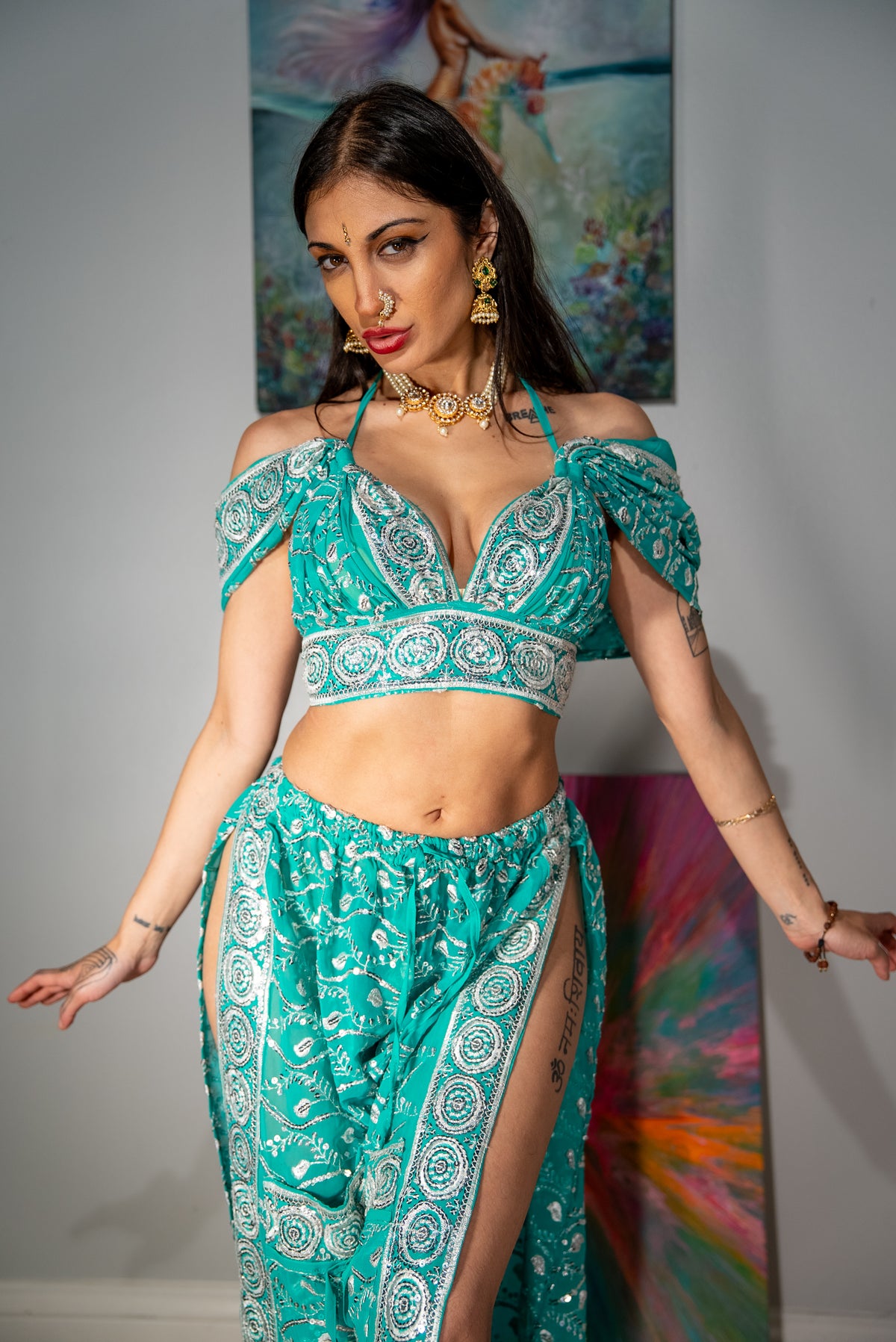 Icy Turquoise Jasmine Set