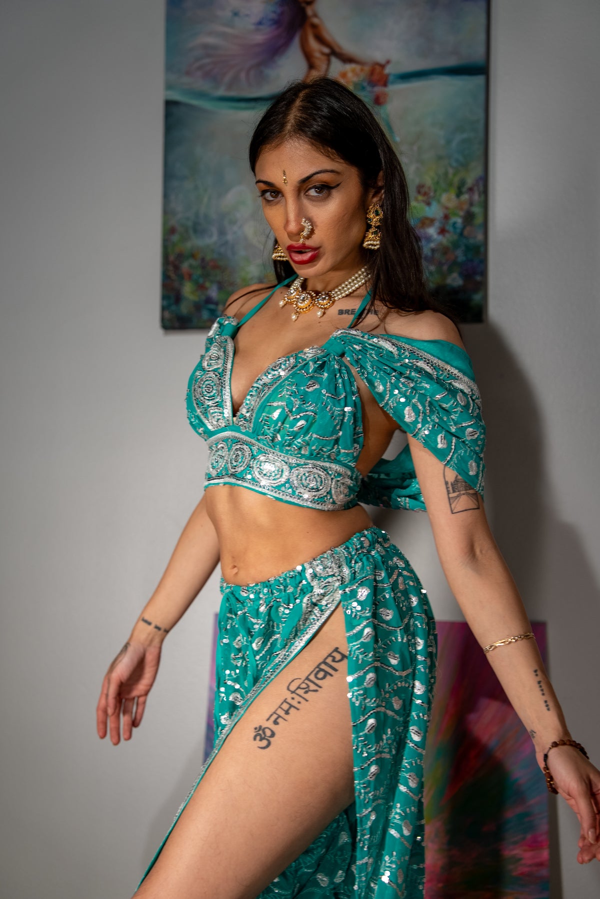 Icy Turquoise Jasmine Set