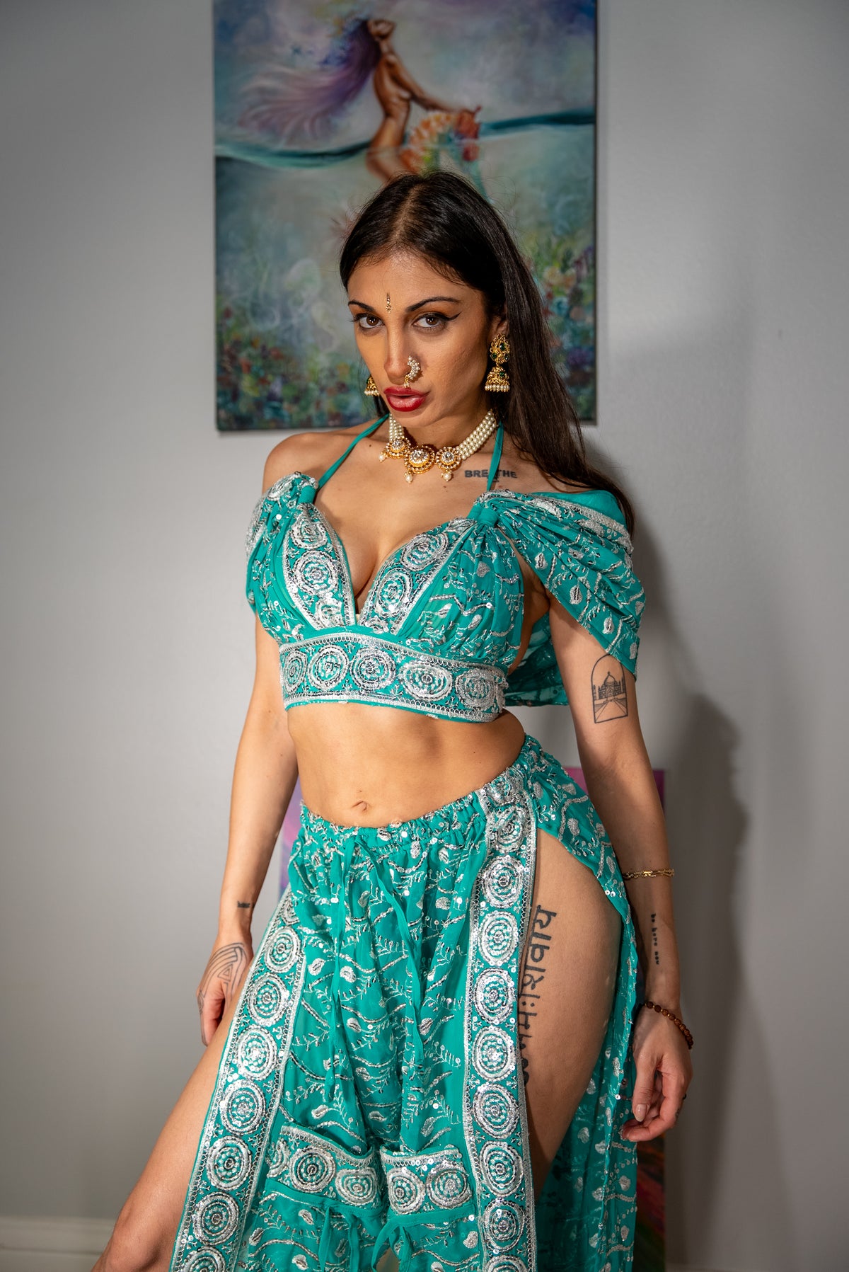 Icy Turquoise Jasmine Set