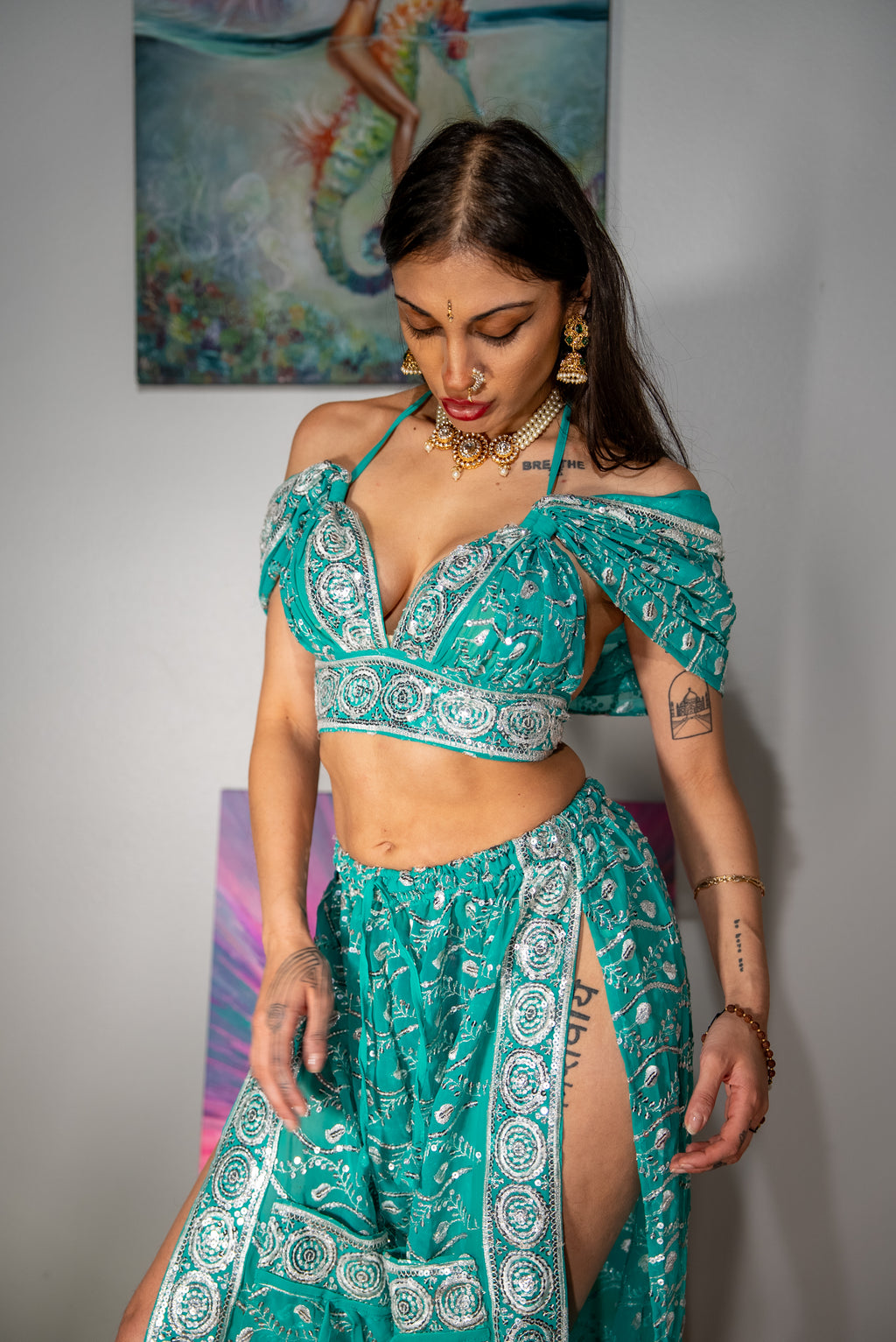 Icy Turquoise Jasmine Set