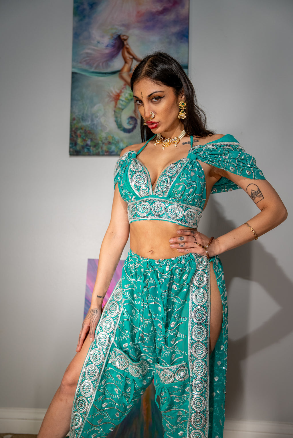 Icy Turquoise Jasmine Set