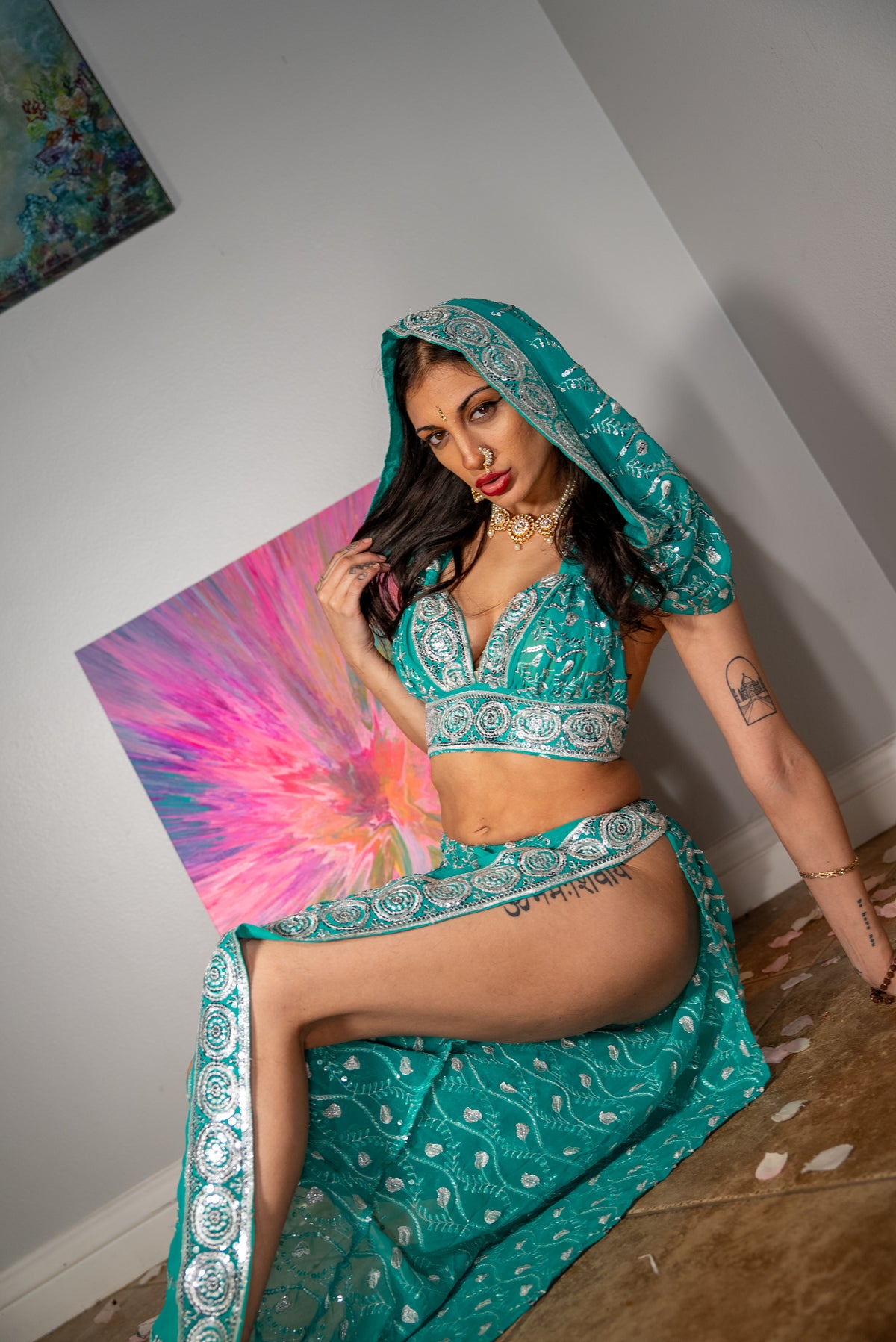 Icy Turquoise Jasmine Set