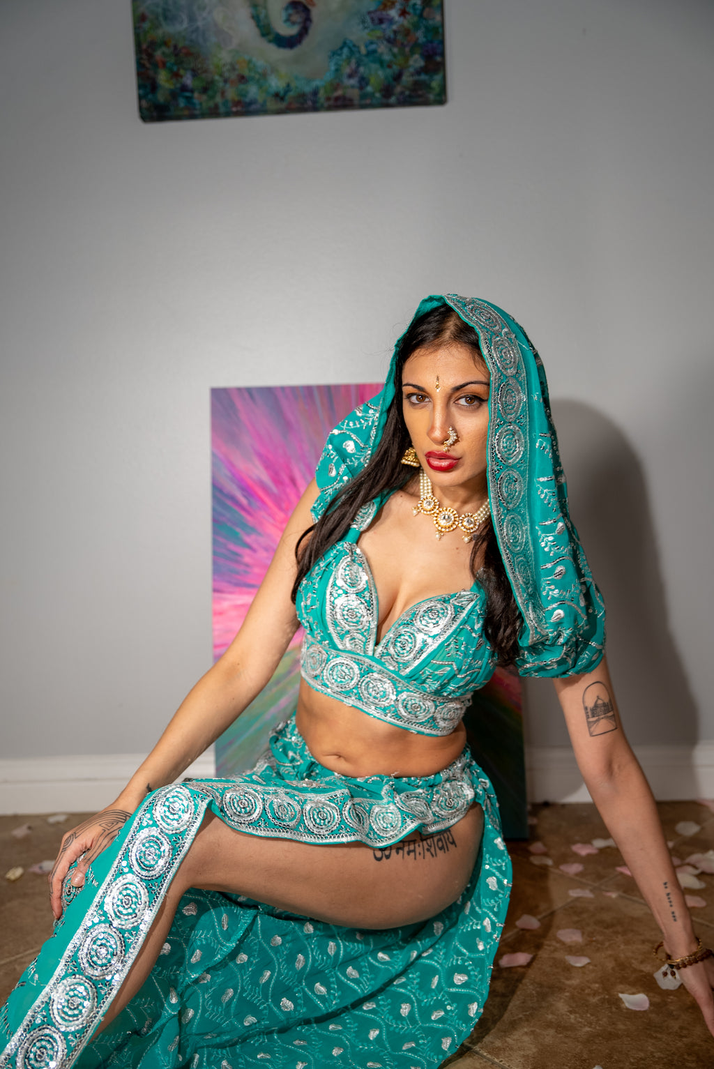 Icy Turquoise Jasmine Set